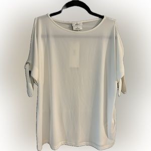 NWT - DKNY - White Cold Shoulder Top  (XS)